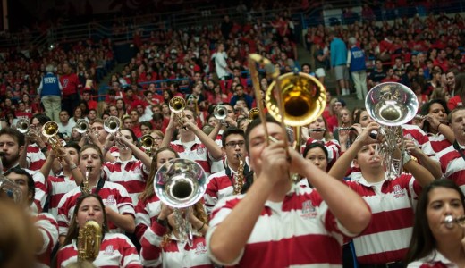 UA Pep Band at Arizona Basketball game Pep Band drummer in action